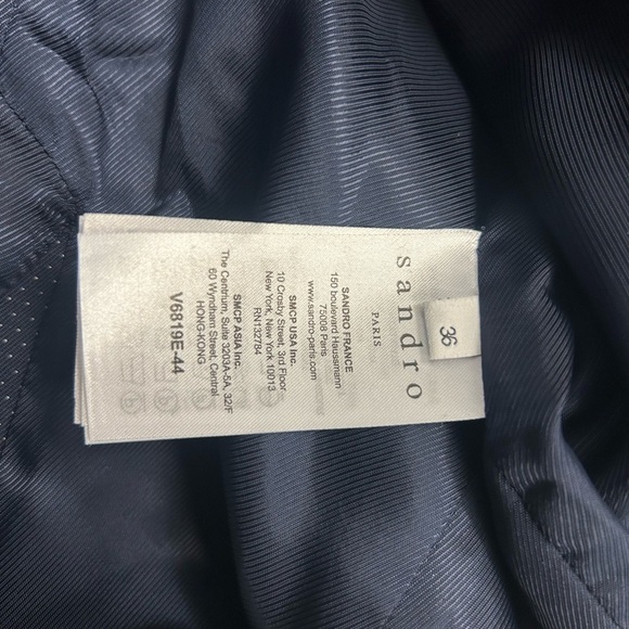 Sandro size 36 EUC Prepy mini polka dot Blue and Red Blazer- preppy academia - Picture 9 of 16